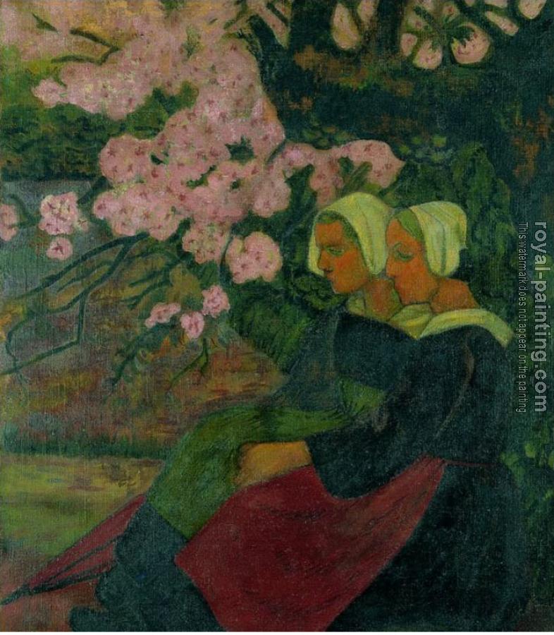 Paul Serusier : Two Breton Women under a Flowering Apple Tree II